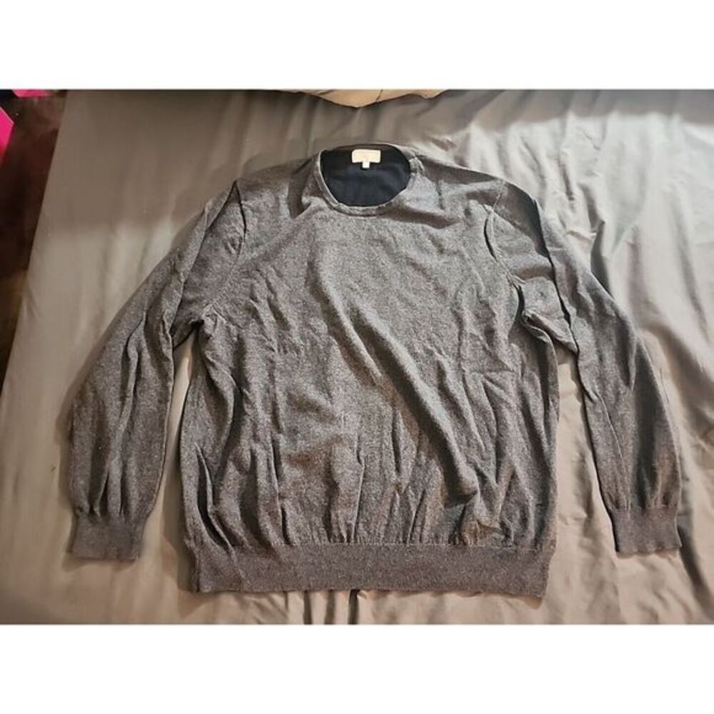 Hickey Freeman Men's XL Gray‎ Cotton Cashmere Light Weight Sweater